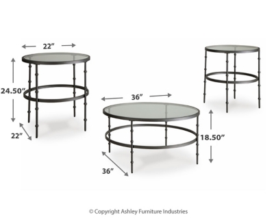 Kellyco Table (Set of 3) Dimensions