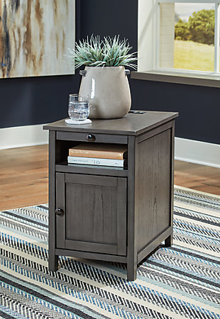 Treytown Chairside End Table, Gray, rollover
