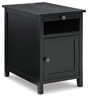 Treytown Chairside End Table, Black, large