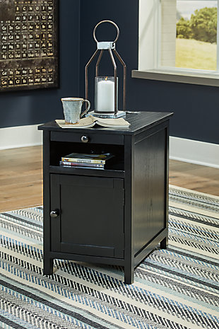 Treytown Chairside End Table, Black, rollover