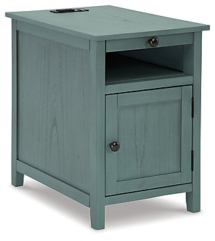 Treytown Chairside End Table, Teal, large