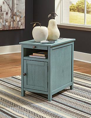 Treytown Chairside End Table, Teal, rollover