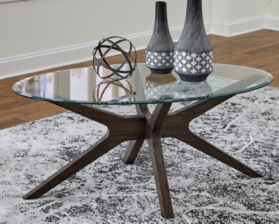 Ashley Furniture Round Glass Coffee Table / D312 225 Ashley Furniture