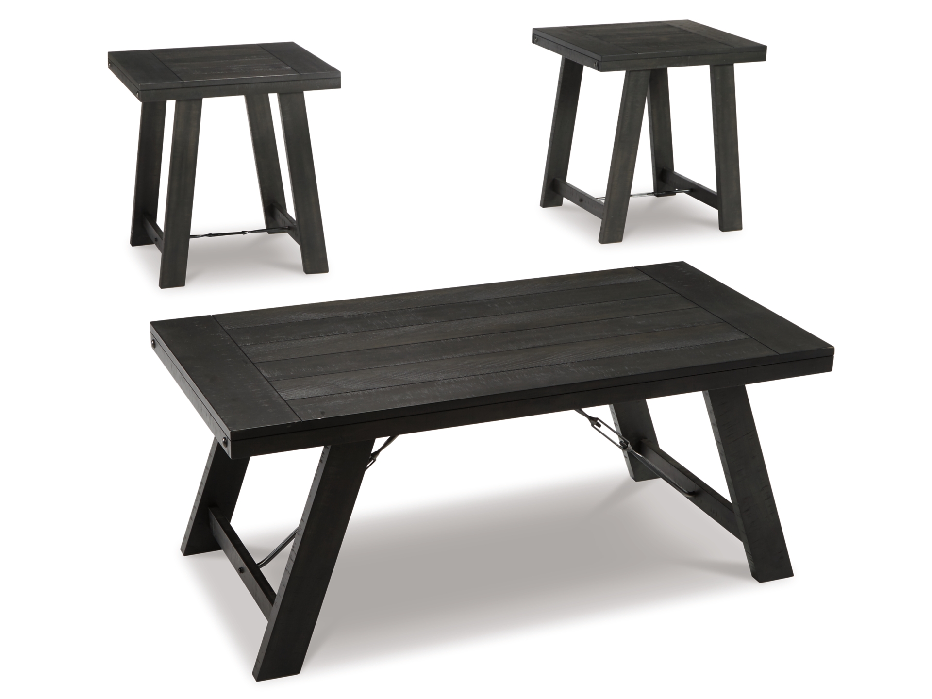Image 1 of Noor brook Table (Set of 3) Black/Pewter 
