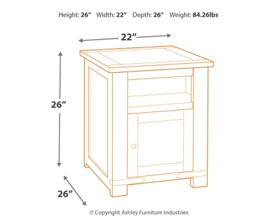 Budmore End Table with USB Ports & Outlets, , large