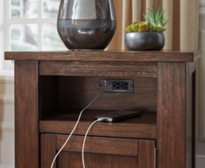 end table with usb port and outlet