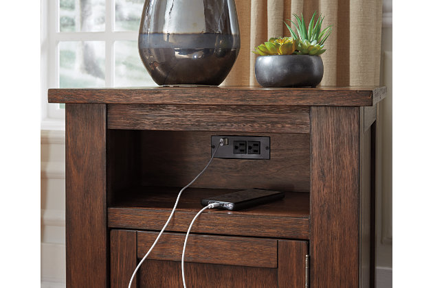 end table with usb port and outlet