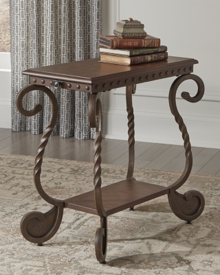 antique finish twisted side tables