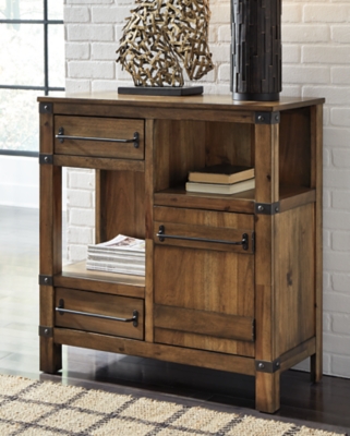 T411-40 Roybeck Accent Cabinet, Light Brown/Bronze sku T411-40