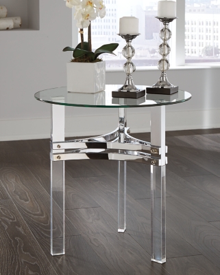 Braddoni End Table, Chrome Finish