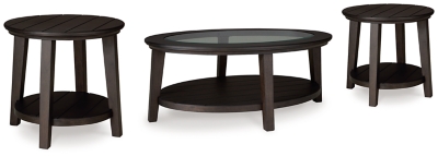 APG-T4290-3P Celamar Coffee Table with 2 End Tables, Dark Brown sku APG-T4290-3P