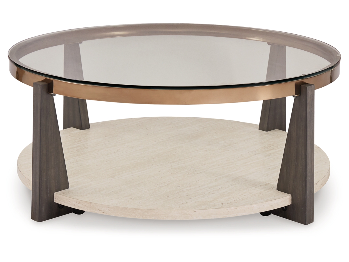 Ashley furniture glass top coffee table discount