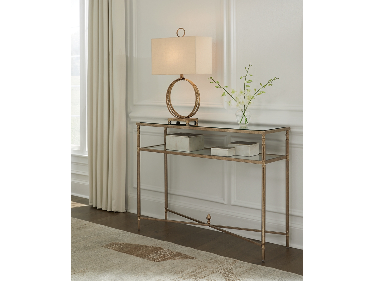 Ashley furniture glass console table discount