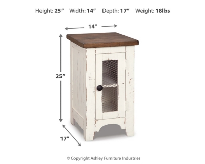 Wystfield Chairside End Table, White/Brown, large