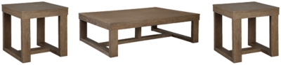 Cariton Coffee Table with 2 End Tables, Gray