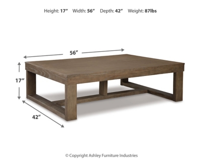 Cariton Coffee Table, Gray, large