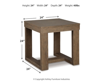 Cariton End Table, Gray, large