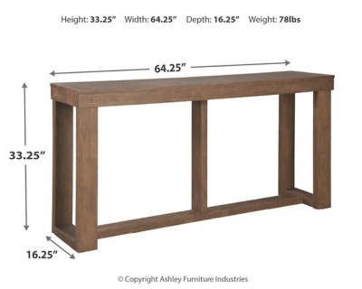 Cariton Sofa/Console Table, Gray, large