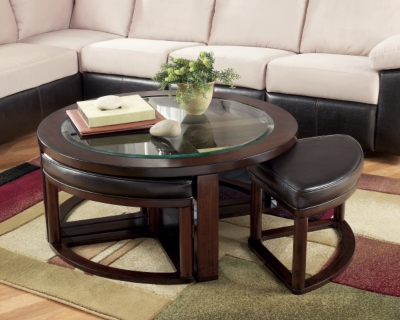Marion Coffee Table With Nesting Stools Ashley Furniture Homestore