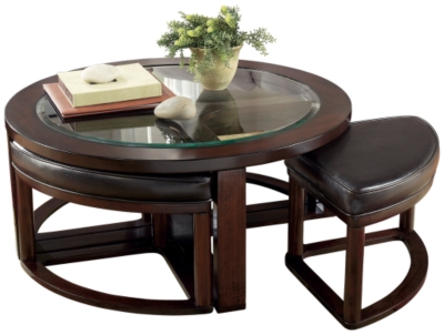 Marion Coffee Table With Nesting Stools Ashley Furniture Homestore