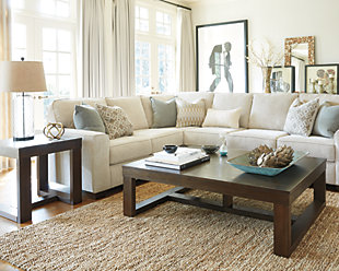 Showing off big-time with oversized tabletop space, the Watson rectangular coffee table serves up major contemporary style. Drawing from the beauty of clean-lined mid-century design, it kicks it up a notch with oil-rubbed distressing for added character.Made of veneers, wood and engineered wood | Hand-finished | Assembly required
