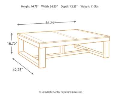 Watson Coffee Table, Dark Brown, large