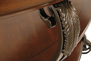 If there’s an accent piece with a flair for making traditional elements look so fit for modern-classic settings—the Nestor sofa table is it. It’s hard to not fall for the elegance and intricacy of acanthus leaf carvings and shapely serpentine legs. Tiered shelving design has such lovely symmetry.Hand-finished | 2 fixed shelves | Assembly required | Made of engineered wood with metal accents | Oil-rubbed-bronze-tone legs | Estimated Assembly Time: 30 Minutes