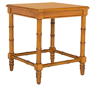 Bamboo Style Coastal End Table, Brown, large