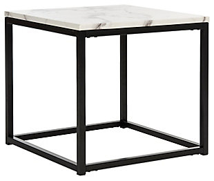 Faux Marble End Table, , large