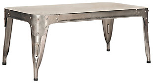 Iron Coffee Table, Silver, large