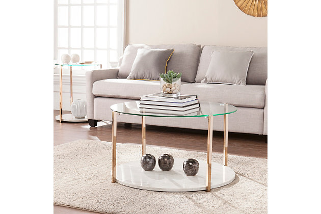 Southern Enterprises Tempered Glass Coffee Table 
