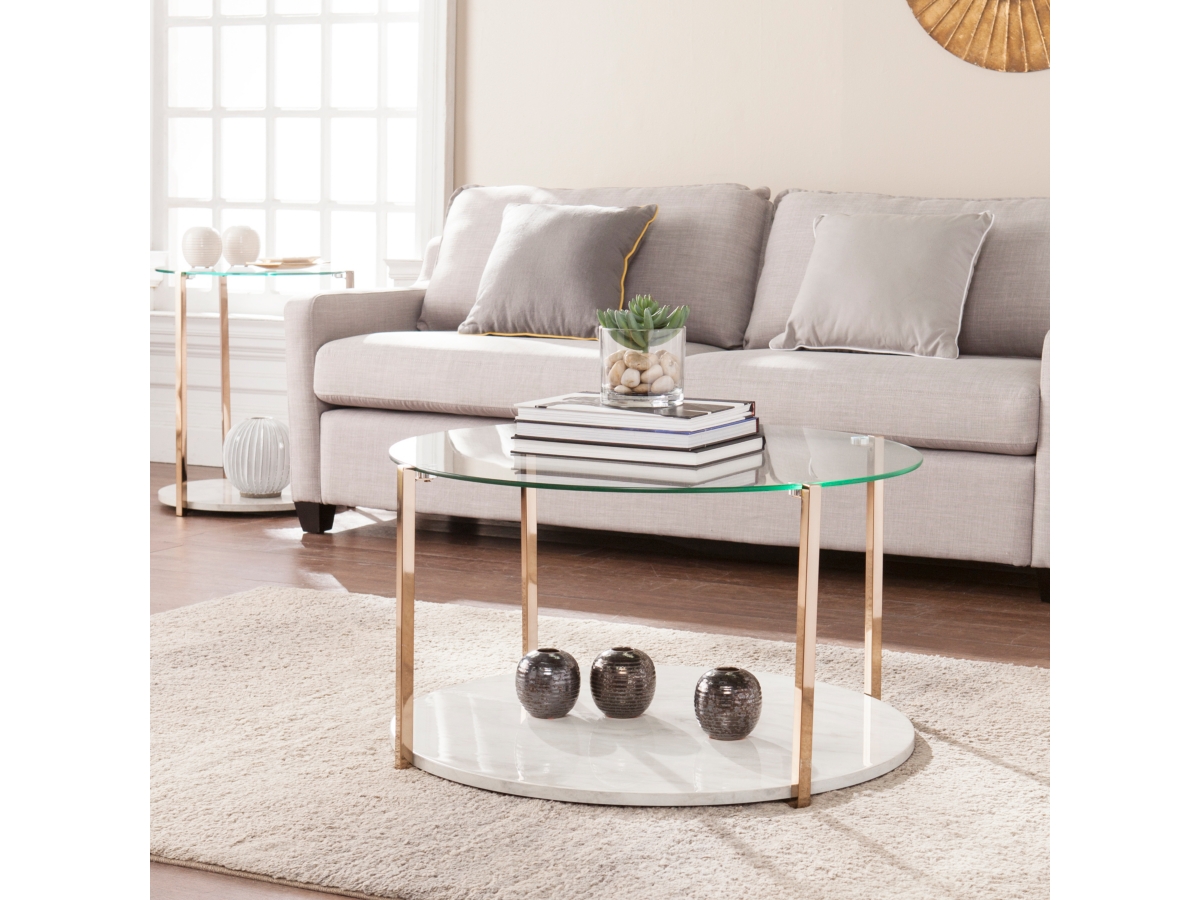 Southern enterprises glass coffee table discount