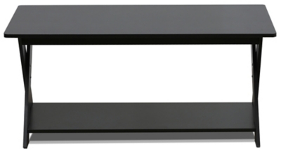 Espresso Finish Modern Simplistic Criss-Crossed Coffee Table, , large