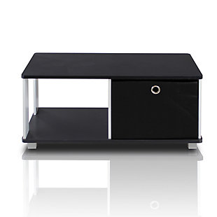 Black and White Basic Home Living Coffee Table with Bin Drawer, , rollover