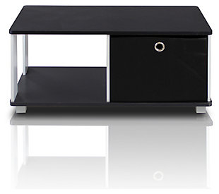 Black and White Basic Home Living Coffee Table with Bin Drawer, , large