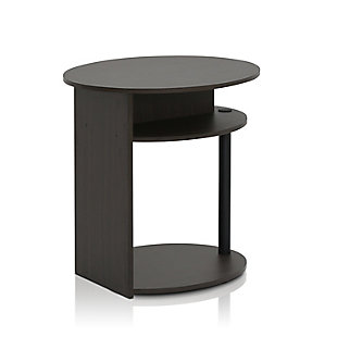 Walnut Finish JAYA Simple Design Oval End Table, , rollover