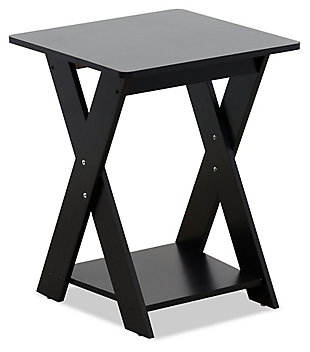 Espresso Finish Modern Simplistic Criss-Crossed End Table, , large