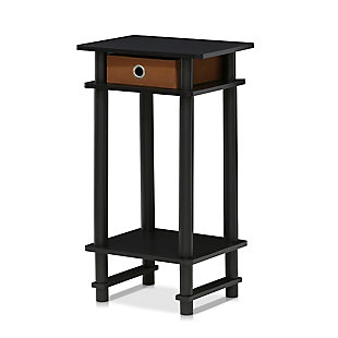 Espresso Finish Turn-N-Tube Tall End Table with Bin, , large
