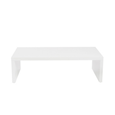 Abby Abby Rectangle Coffee Table in High Gloss White, White, large
