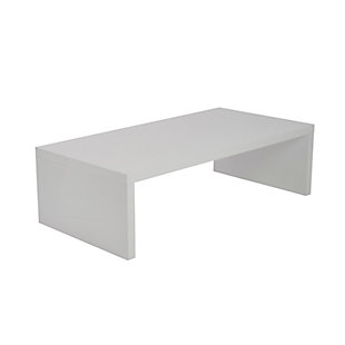 Abby Abby Rectangle Coffee Table in High Gloss White, White, large