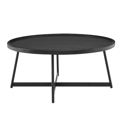 Niklaus 35 Round Coffee Table In Black Ash Wood And Black Ashley Furniture Homestore