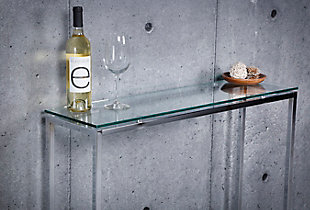 Sandor Sandor Console Table with Clear Tempered Glass Top and Chrome Frame, , rollover
