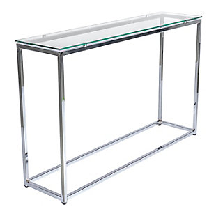 Sandor Sandor Long Conosole Table with Clear Tempered Glass Top and Chrome Frame, , large