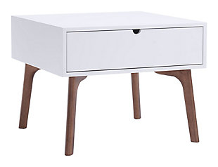 ZUO Modern Padre Side Table Walnut and White, , large
