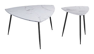Zuo Modern Cavaldos Accent Table Set, White, large