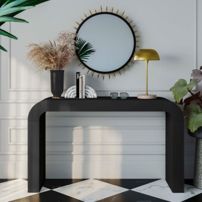 TOV Hump Black Console Table, Black, rollover