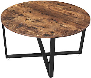 VASAGLE Alinru Round Coffee Table with Metal Frame, , large