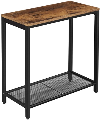 VASAGLE Indestic Narrow End Table with Mesh Shelf, , large