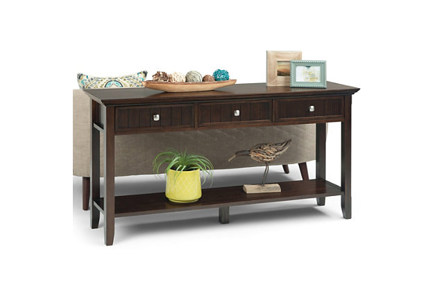 Acadian Solid Wood 60 Inch Wide, 60 Inch Sofa Console Table