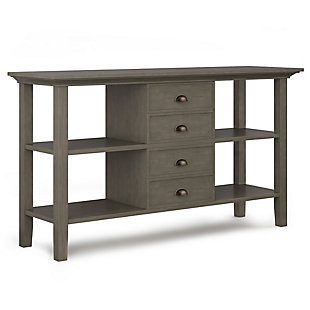 Redmond Solid Wood 54" Rustic Console Sofa Table, Farmhouse Gray, large